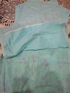Light Blue Floral Print Kurta