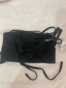 Black Sleeveless Crop Top