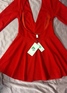 Vibrant Red Skater Dress from newme