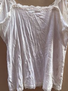 White Lace Trim Cami Top