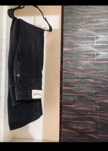 Black Wide-Leg Denim Jeans