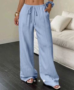 Light Blue Crinkle Pants
