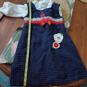 Designer Woollen Tunic Party Dress For Kids 3 to 6