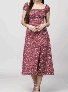 Chic Floral Print Midi Dress