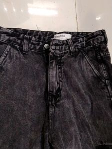 Charcoal Black Cargo Jeans