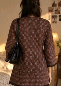 ⊹♡ Brown Printed Kurti 🤎🌿