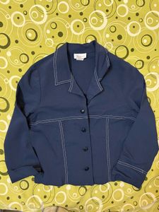 Navy Blue Blazer Top