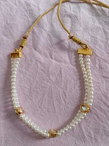 Elegant Pearl Necklace with Stone Accents