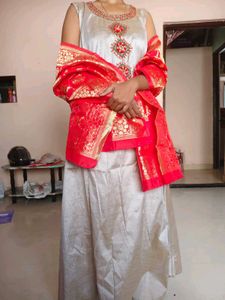 Elegant Ethnic Gown with Dupatta