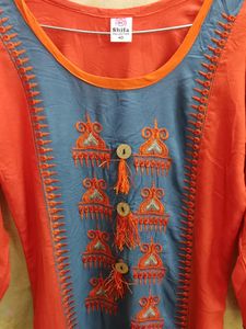Women's Orange Kurti With Legging