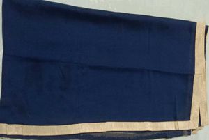 Elegant Navy Dupatta with Golden Border