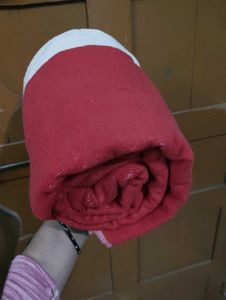 Cozy Red & White Bath Towel