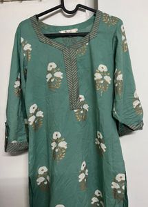 Beautiful Green Floral Print Kurta