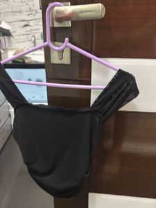 Black Mesh Detail Top