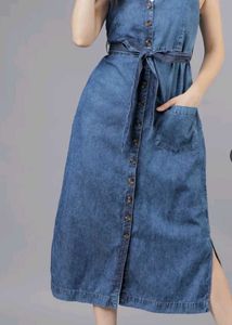 Denim Pinafore long Dress