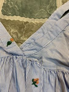 ZARA Blue Striped Mini Dress🦋