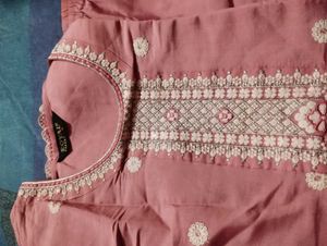 Pink Embroidered Kurta Set(new)