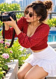 Chic Polka Dot Wrap Crop Top
