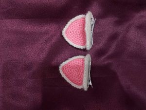 Cute Crochet Cat Ear Hair clips