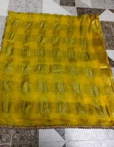 Vibrant Yellow Saree with Embellishments