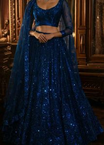 Sparkling Blue Lehenga Choli Set
