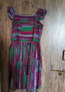 Colorful Geometric Print Midi Dress