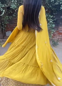 Yellow Anarkali Suit Set