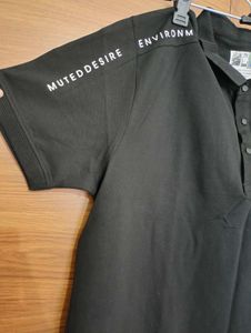 Men's Black Graphic Polo T-Shirt