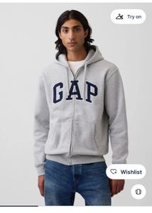 GAP Unisex Grey Zip-Up Hoodie