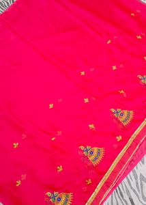 pink colour saree