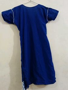 Blue Embroidered SHORT Kurti