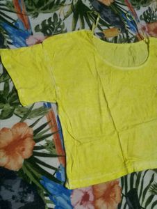 Yellow Cropped T-Shirt