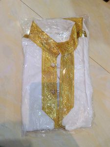 🪙🤍White Kurta with Gold Embellishments
