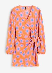 H&amp;M Orange Floral Wrap Dress