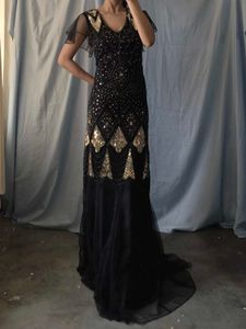 Sparkling Black Sequin Flapper Dress