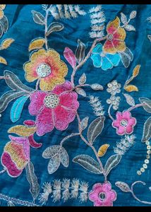 Elegant Teal Floral Embroidered Kurta Set