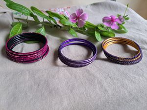 Purple Spring Metal Bangles Beautiful Designs