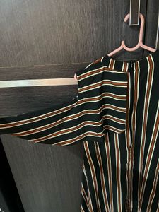 Black Striped Asymmetrical top | Sleeveless