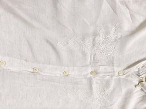 White Embroidered Tie-Front Shirt