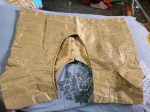 Elegant Gold Brocade Blouse