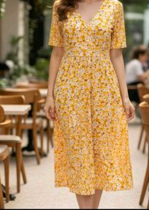 SALE TILL 5SEP 🍭YELLOW PRINT MIDI DRESS🍭