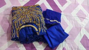 Double Layer Blue Anarkali Dress