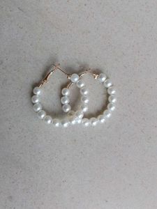Elegant Pearl Hoop Earrings