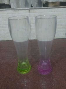 Diwali Gift - Set of 2 Tall, Clear Pilsner- Glasse