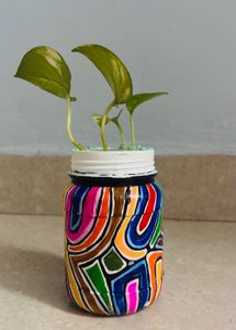 Hand-Painted Decorative Pot