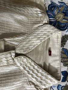Off-white Golden Kurta Set With Churidhar