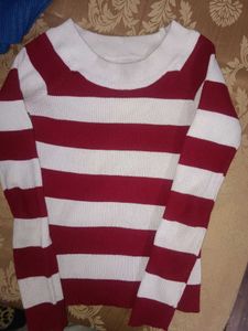 Striped Off-Shoulder Knit Top