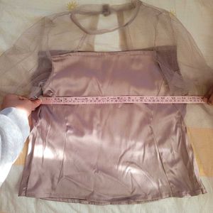 Mauve Sheer Sleeve Top