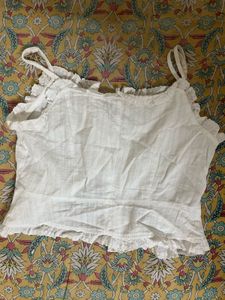Cottage Core White Ruffle Camisole
