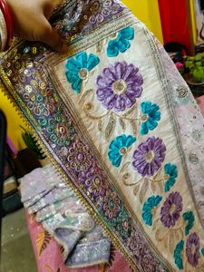 Embroidered Saree with Sequins